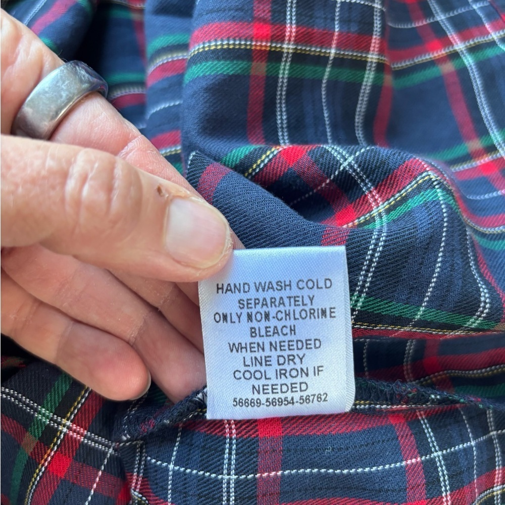 Sugarlips Miley Navy Tartan Plaid Palmer Puff Sleeve Tiered Maxi Dress Small - Picture 10 of 10